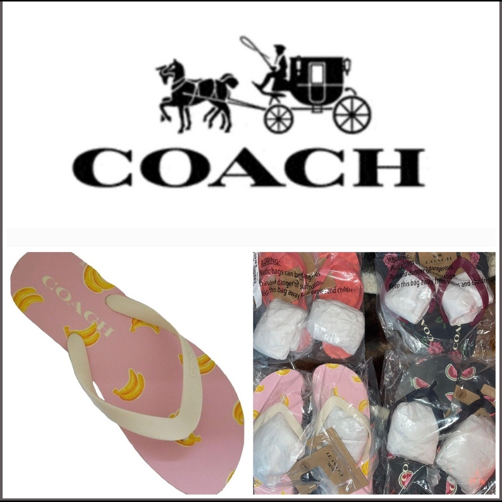 Coach Banana flip flops
